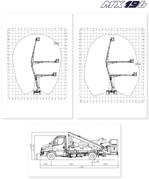 Multitel MX 196 diagramy i wymiary Iveco